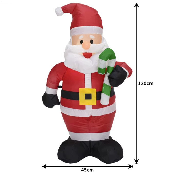 SANTA CLAUS INFLATABLE CHRISTMAS DECORATION LED GARDEN ORNAMENT 120 cm Packaging status original