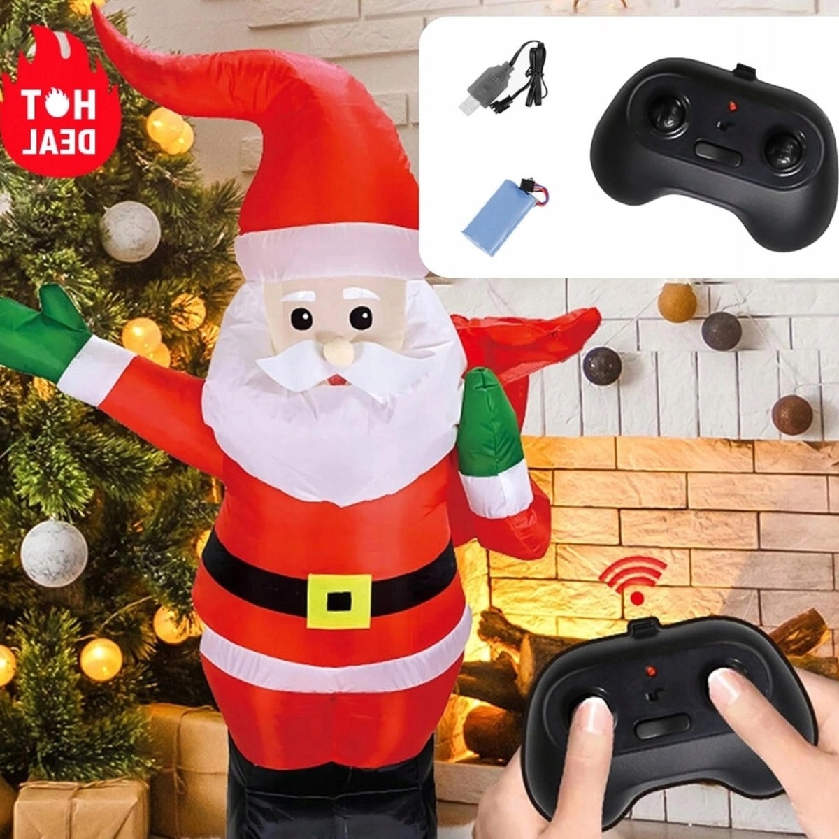 SANTA CLAUS LARGE INFLATABLE REMOTE CONTROLLED BLOWER REMOTE CONTROLLED WITH MUSIC Brand no brand