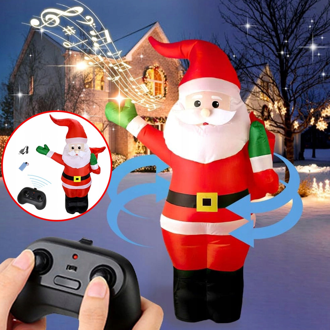 SANTA CLAUS LARGE INFLATABLE REMOTE CONTROLLED BLOWER REMOTE CONTROLLED WITH MUSIC