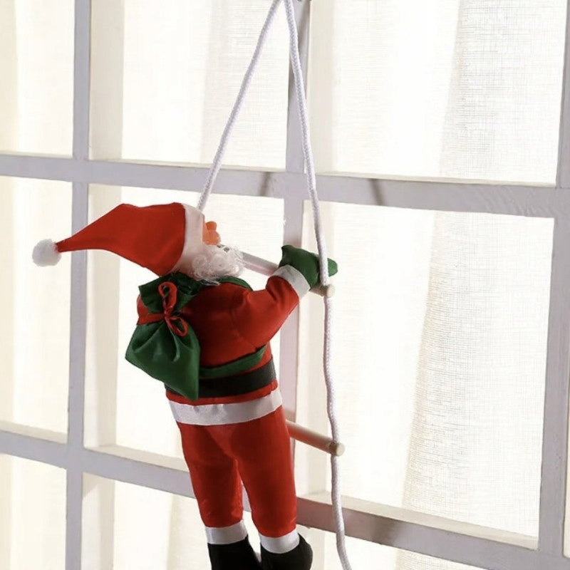 SANTA CLAUS STAR ON LADDER CLIMBING DECORATION 80CM Brand Hurtnet