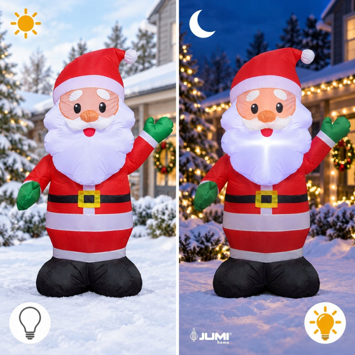 SANTA Inflatable GLOWING LARGE Pumped LED 125cm Blower JUMIhome Packaging status original