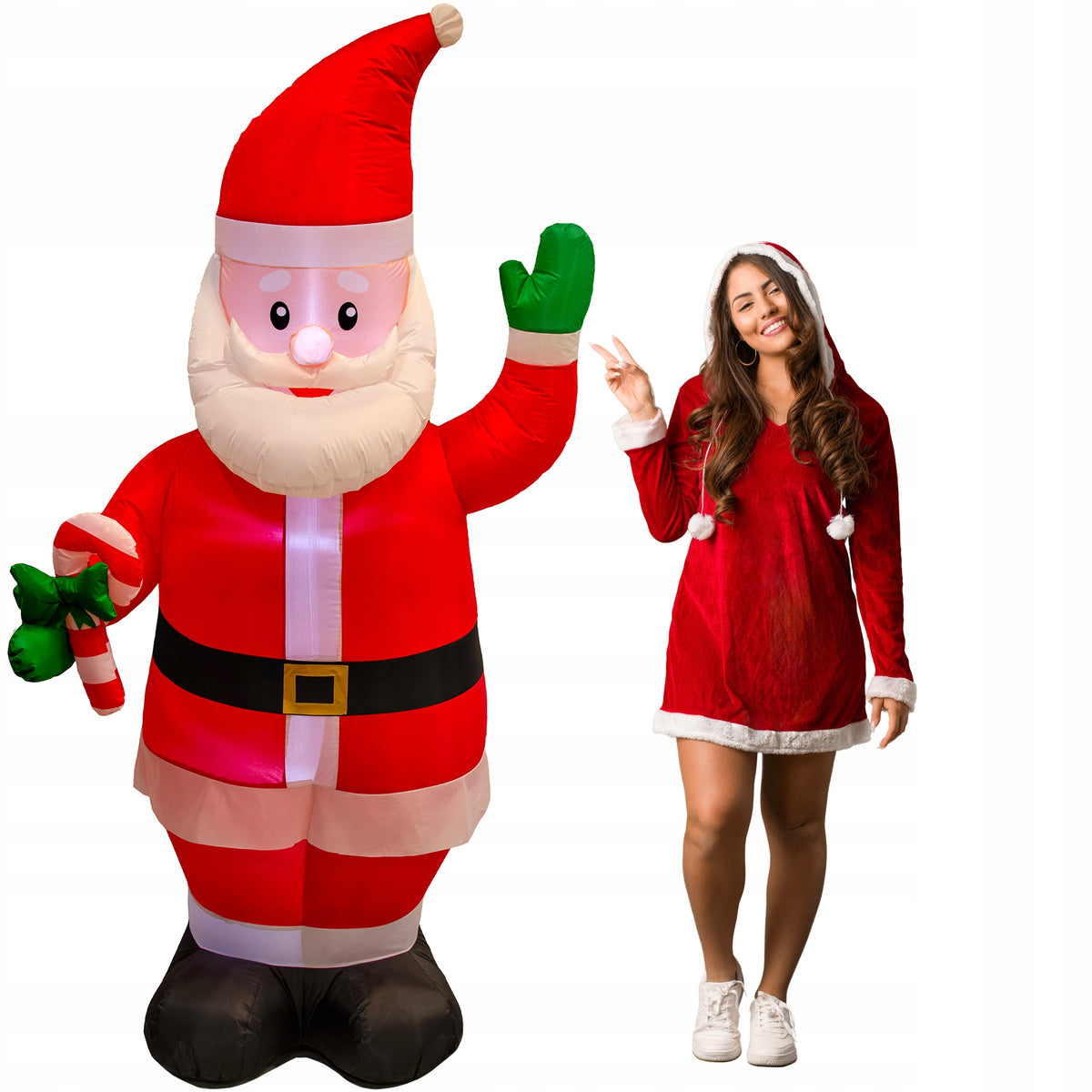 SANTA Inflatable GLOWING LARGE Pumped LED 220cm Blower JUMIhome