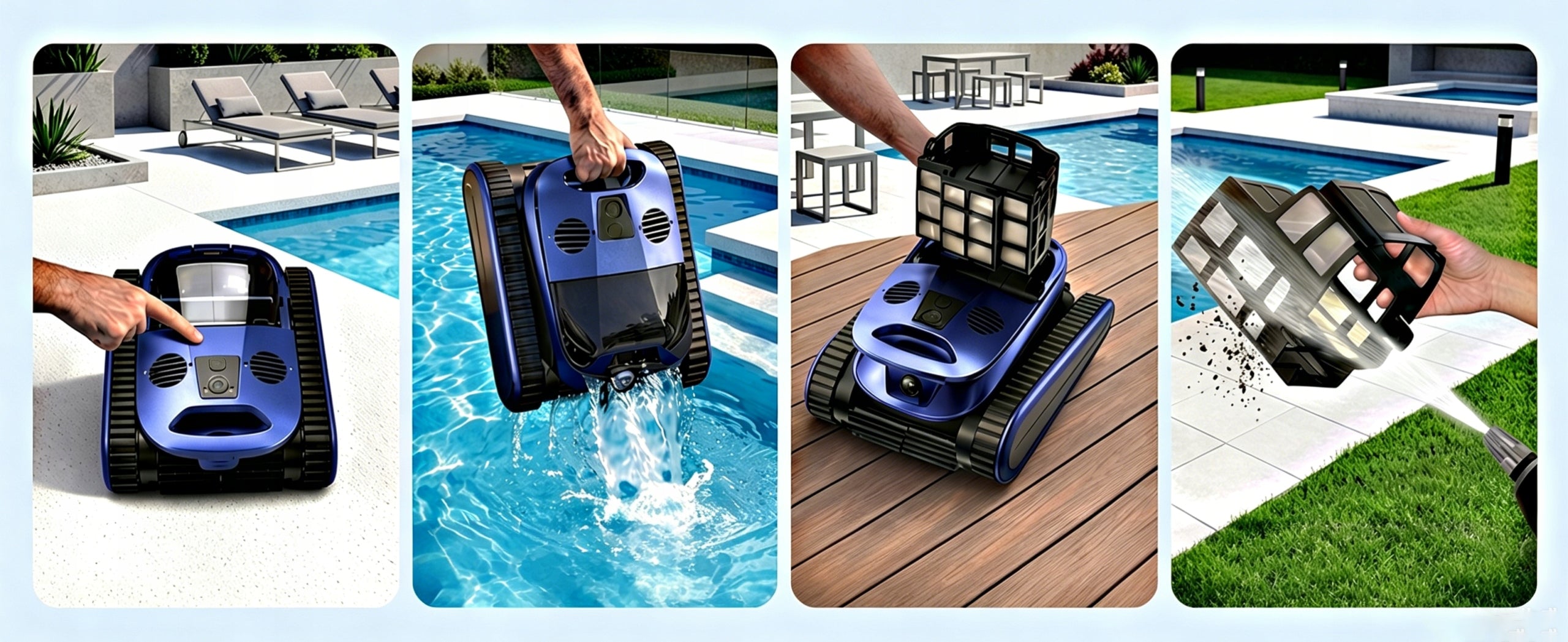 SAT40 pool robot 22.2V 10400mAh 4h APP Bluetooth 300m² Customs tariff code 85081100