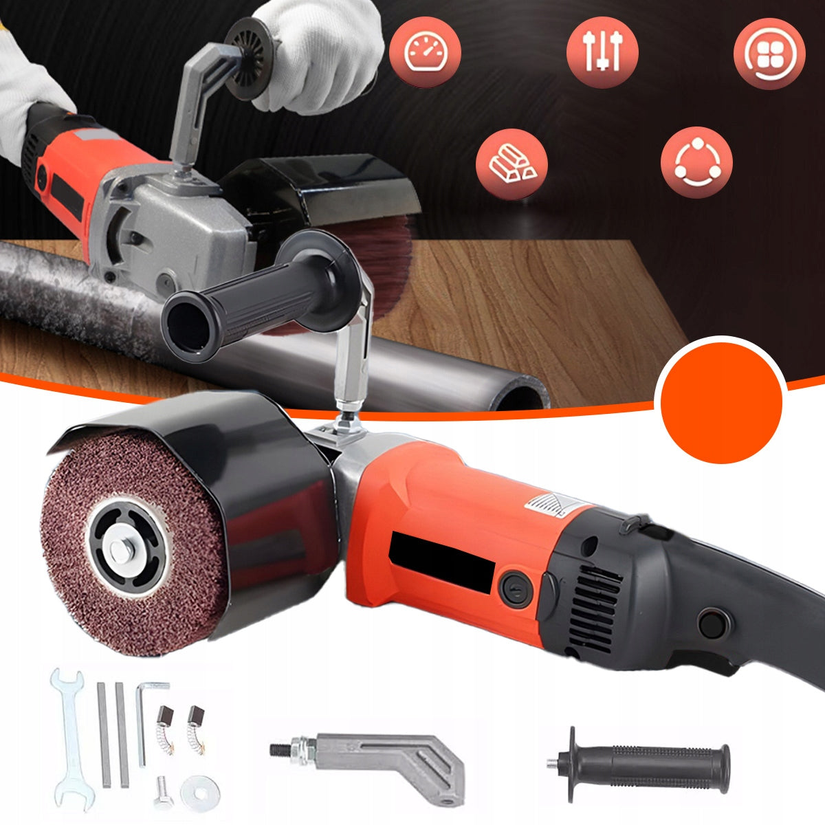 SATIN MACHINE ROLLER GRINDER FOR STEEL METAL WOOD SHORT BODY Brand no brand