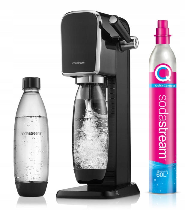 SATURATOR SODASTREAM ART BLACK FOR SPARKLING WATER BOTTLE FUSE 1L CO2