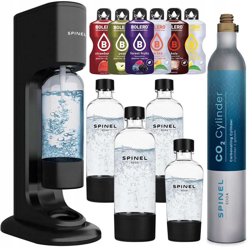 SATURATOR SPINEL SODA BubbleON FOR WATER GASSING - 4 BOTTLES + 6x DRINKS