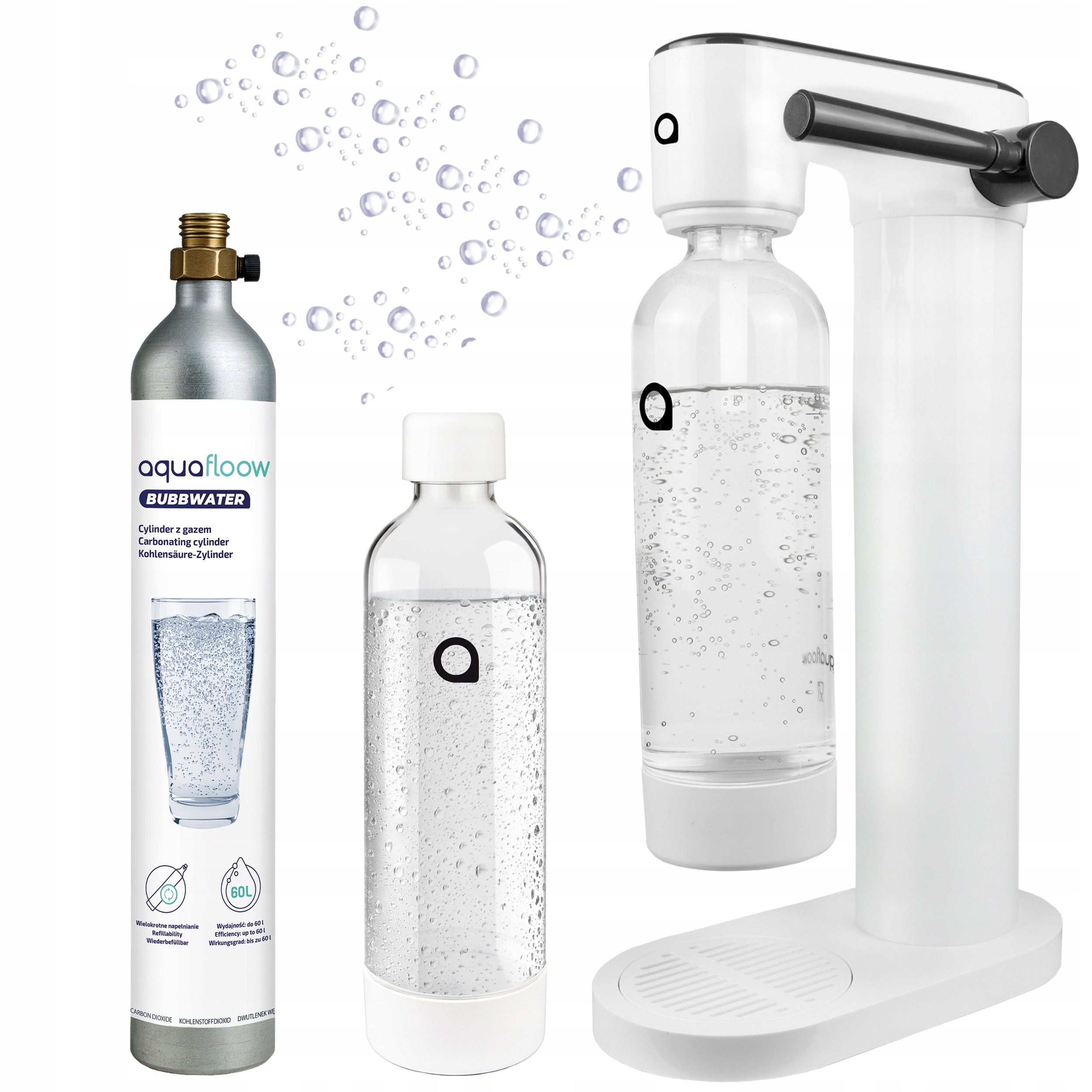 SATURATOR SYDO SPARKLING WATER AQUAFLOOW CYLINDER CO2 CYLINDER WATER BOTTLE
