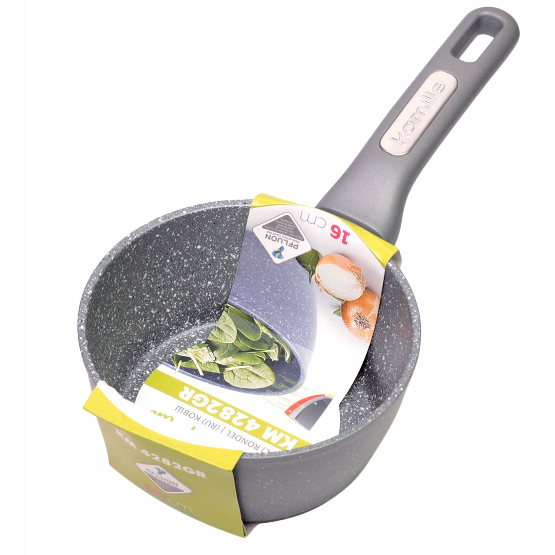SAUCEPAN 1.2L POT WITH GRANITE COATING SAUCEPAN INDUCTION GAS KAMILLE Packaging status original