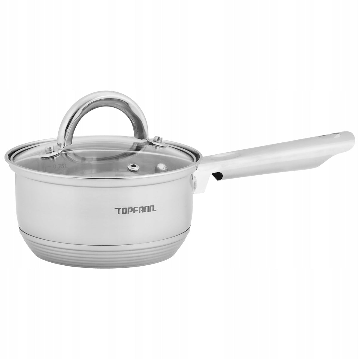 SAUCEPAN INDUCTION WITH LID FOR MILK STAINLESS STEEL 14 CM POT 1,1L GAS Brand Topfann
