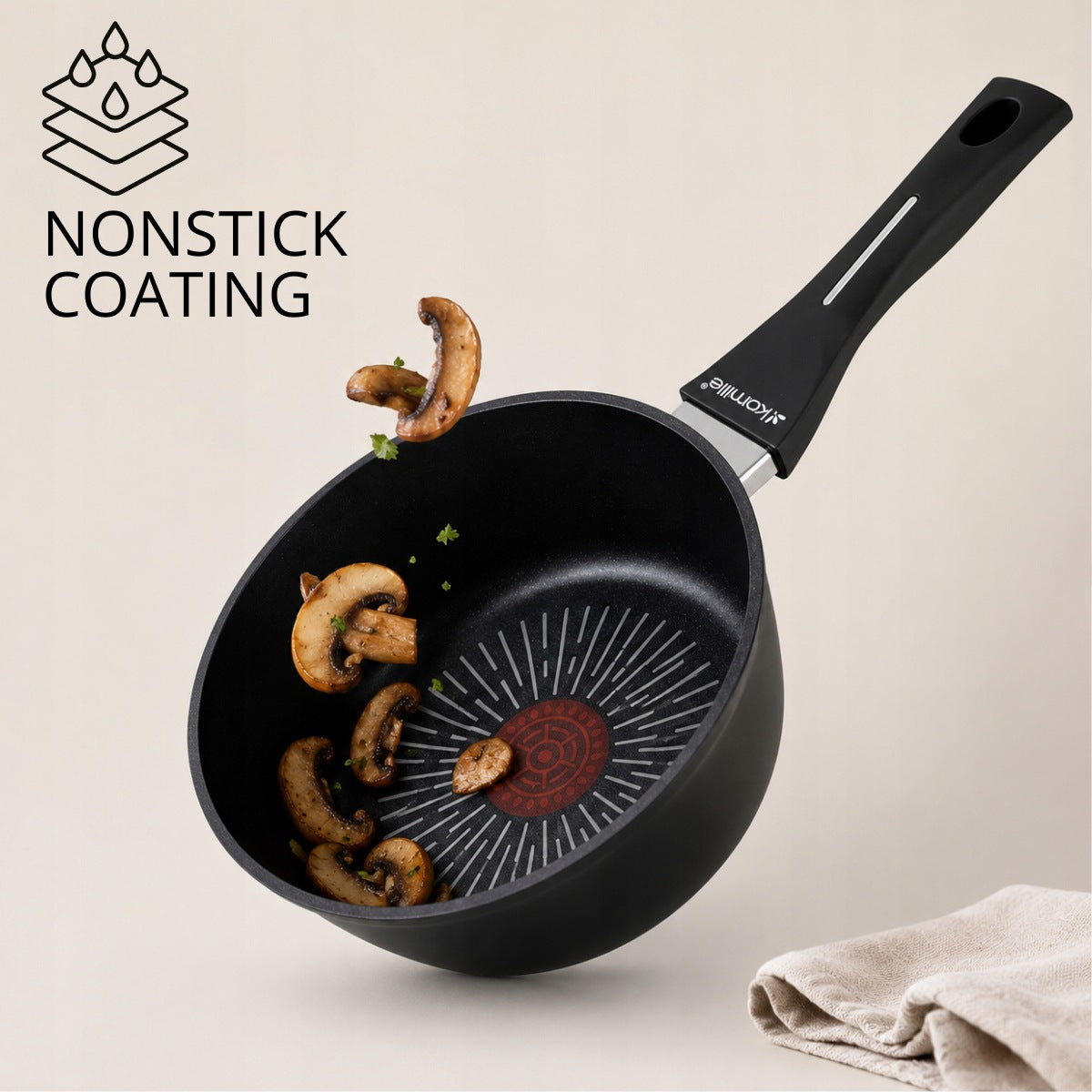 SAUCEPAN POT NON-STICK SAUCEPAN 1,2 L INDUCTION GAS KAMILLE Capacity 1.2 l