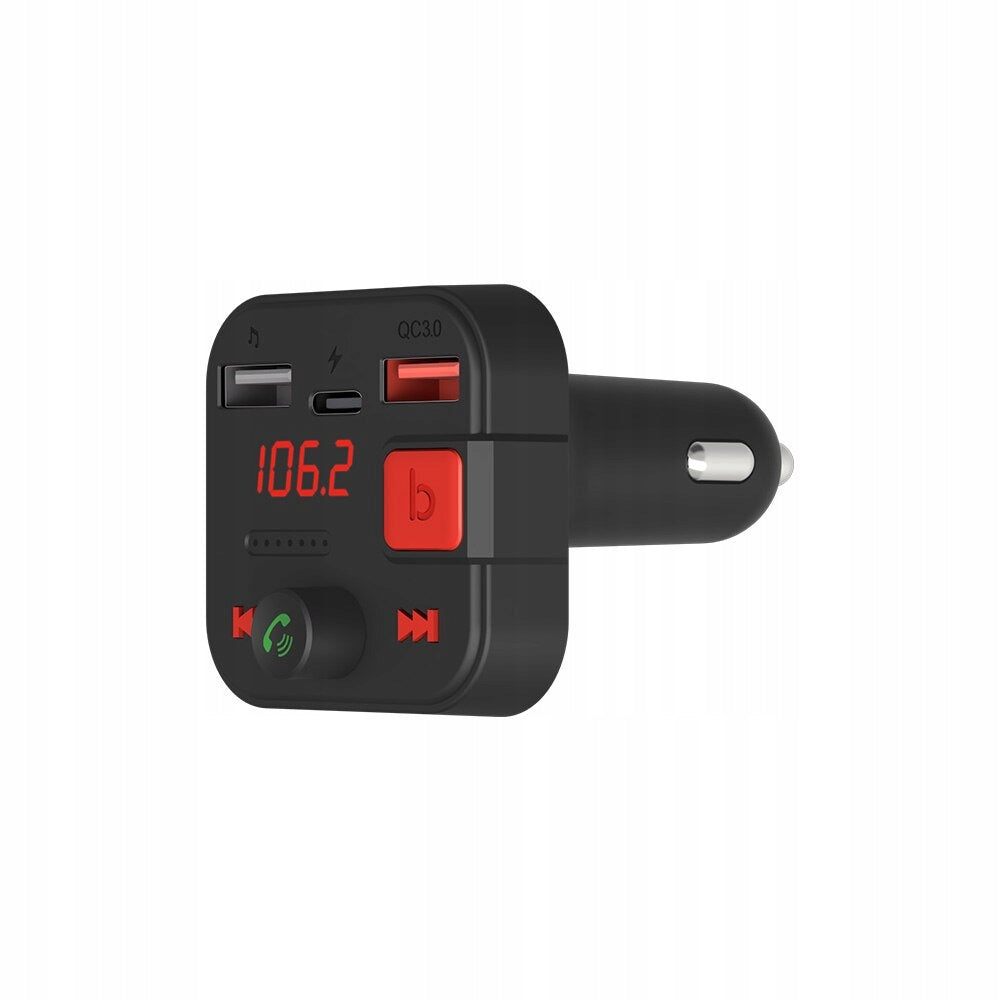 SAVIO TR-15 FM TRANSMITTER WITH DISPLAY, BLUETOOTH AND USB-C U PD CHARGER Brand Savio