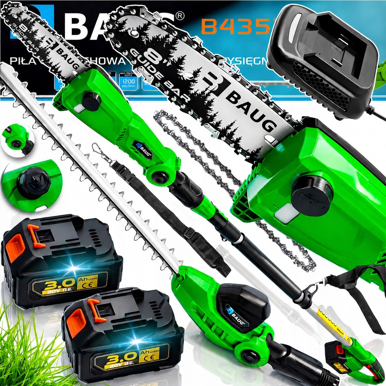 SAW CORDLESS TELESCOPIC BOOM HEDGE TRIMMER