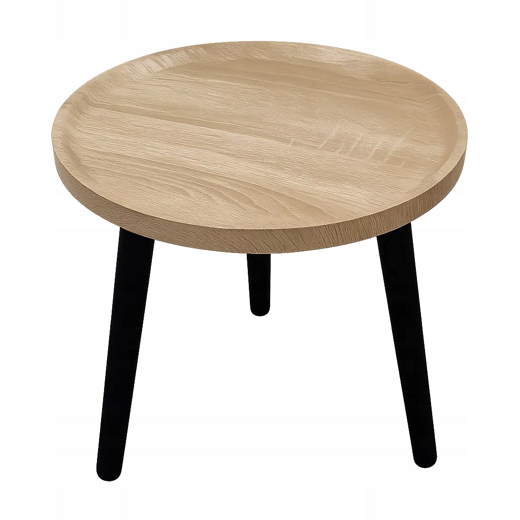 SCANDINAVIAN COFFEE TABLE MODERN FOR LIVING ROOM WOODEN ROUND LOFT Packaging status original