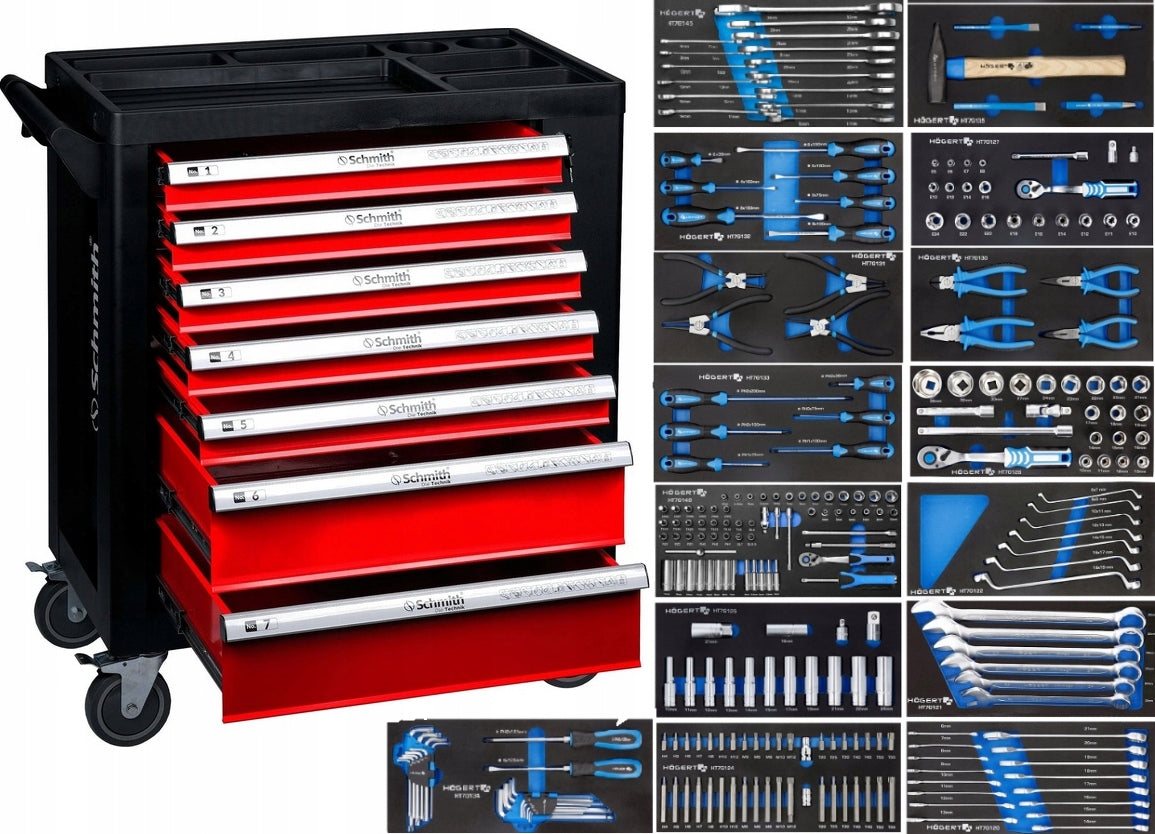 SCHMITH / HOGERT HT7G058 TOOL TROLLEY WORKSHOP CABINET 252 pieces