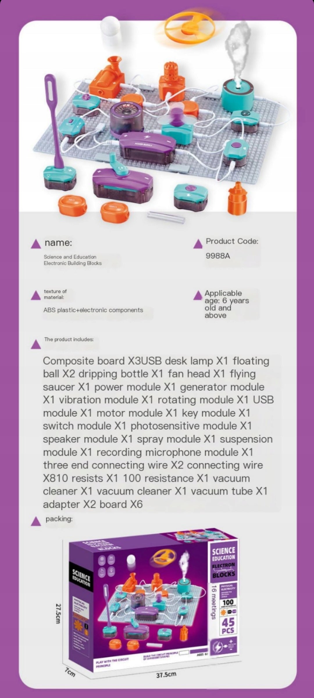 SCIENTIFIC ELECTRONICS LABORATORY FOR CHILDREN EDUCATIONAL KIT Packaging status original