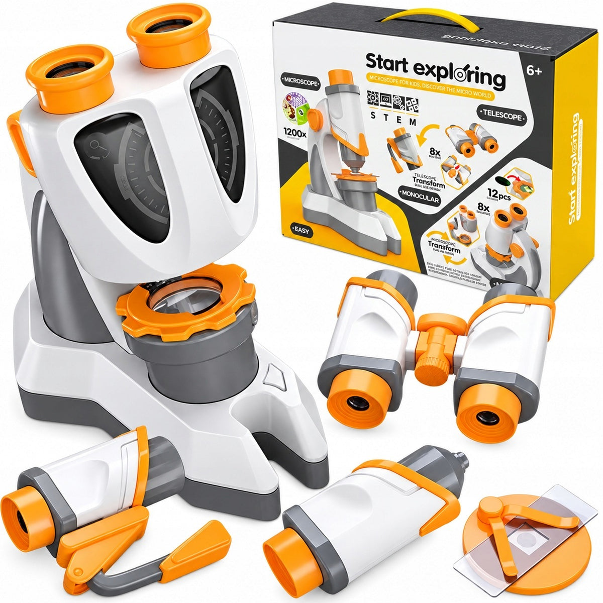 SCIENTIFIC FUN MICROSCOPE 1200x EDUCATIONAL FOR CHILDREN ACCESSORIES BINOCULARS 6+ Manufacturer code IT-A1584589B