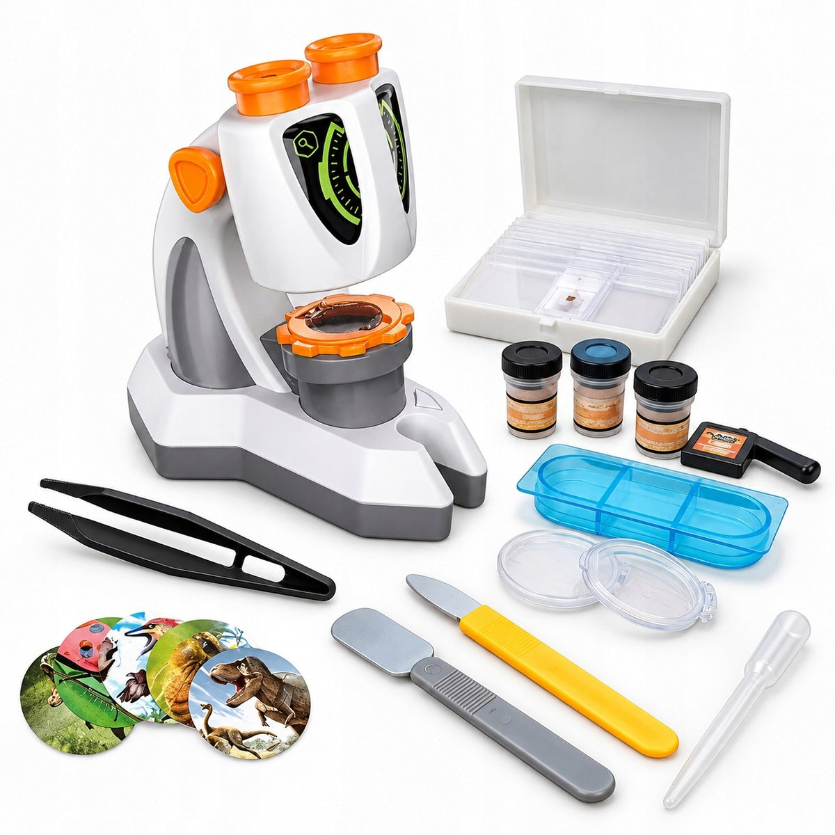 SCIENTIFIC FUN MICROSCOPE 1200x EDUCATIONAL FOR CHILDREN ACCESSORIES BINOCULARS 6+ Packaging status original