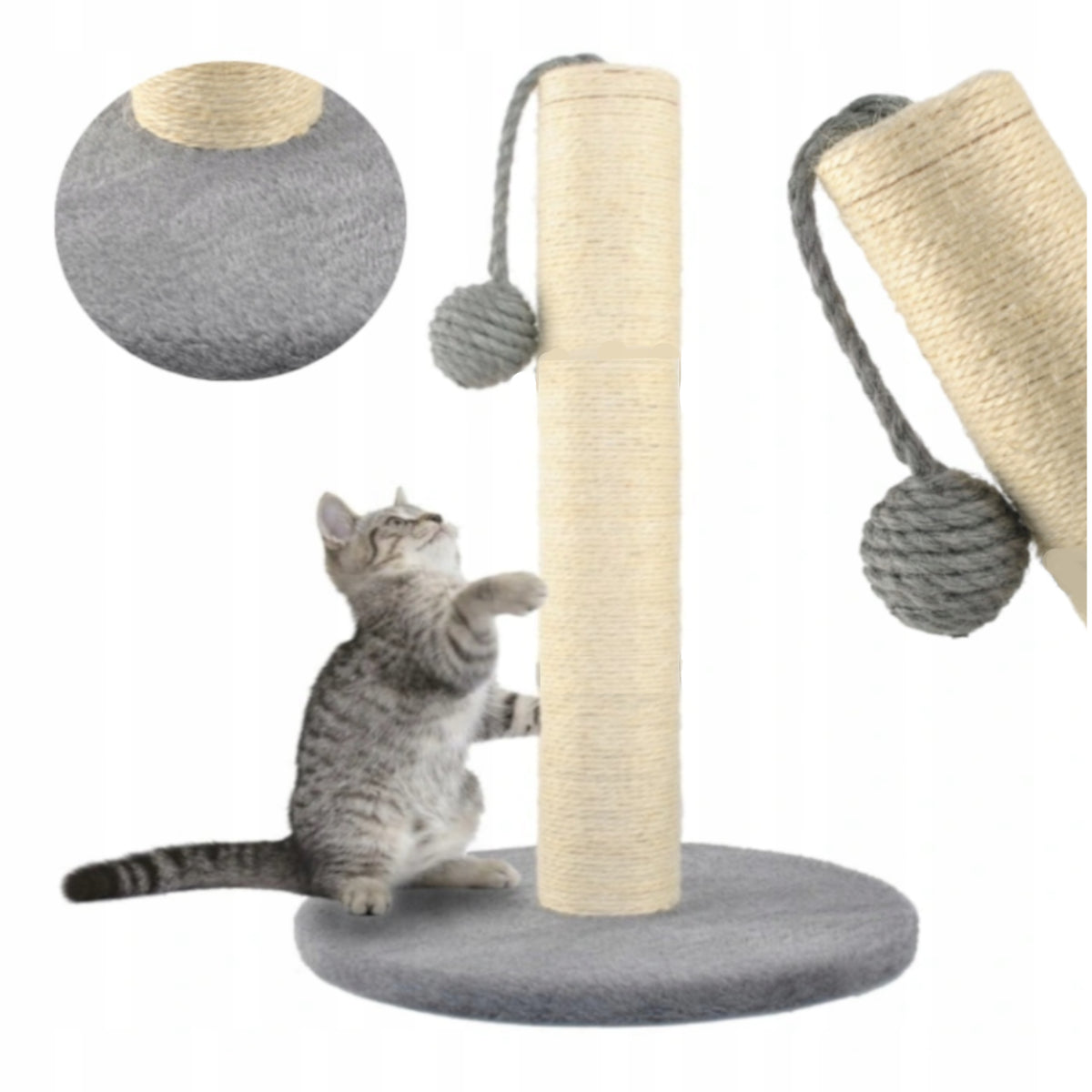 SCRATCHING POST 45CM FOR CAT WITH BALL LOW FOR CATS TOWER SCRATCHING TOY