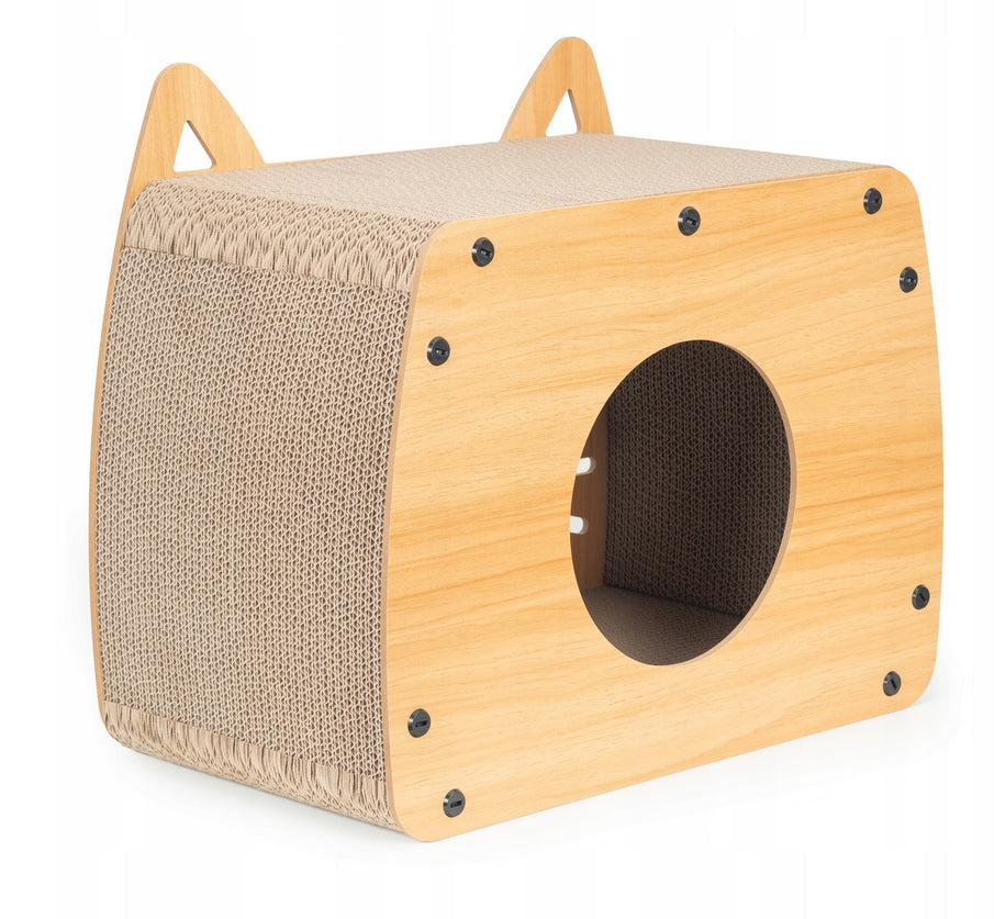 SCRATCHING POST CAT TOY CARDBOARD HOUSE MDF SCRATCHING BED STURDY Manufacturer code YH0003