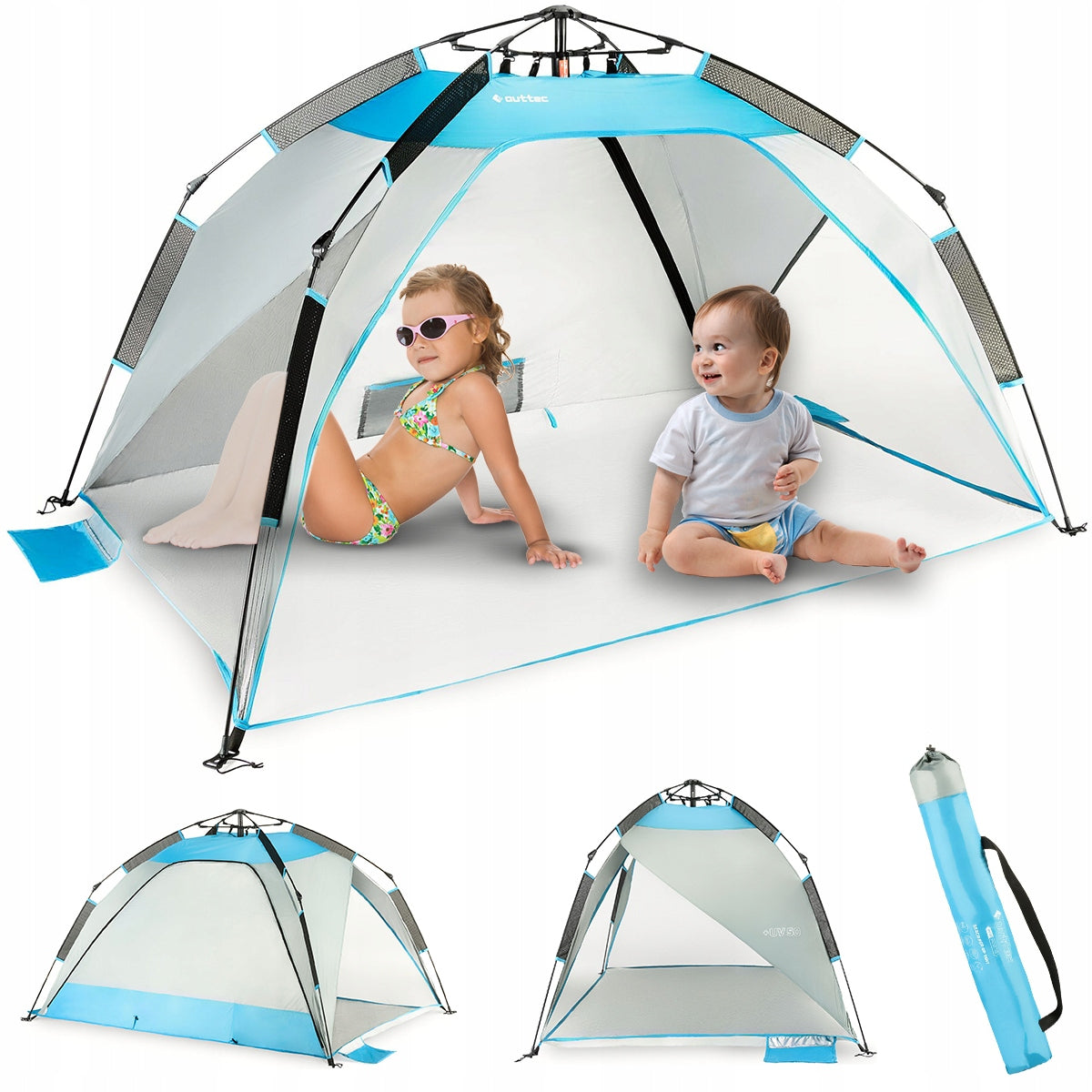 SCREEN BEACH TENT TOURIST QUICK UNFOLDING UV50 COVER OUTTEC