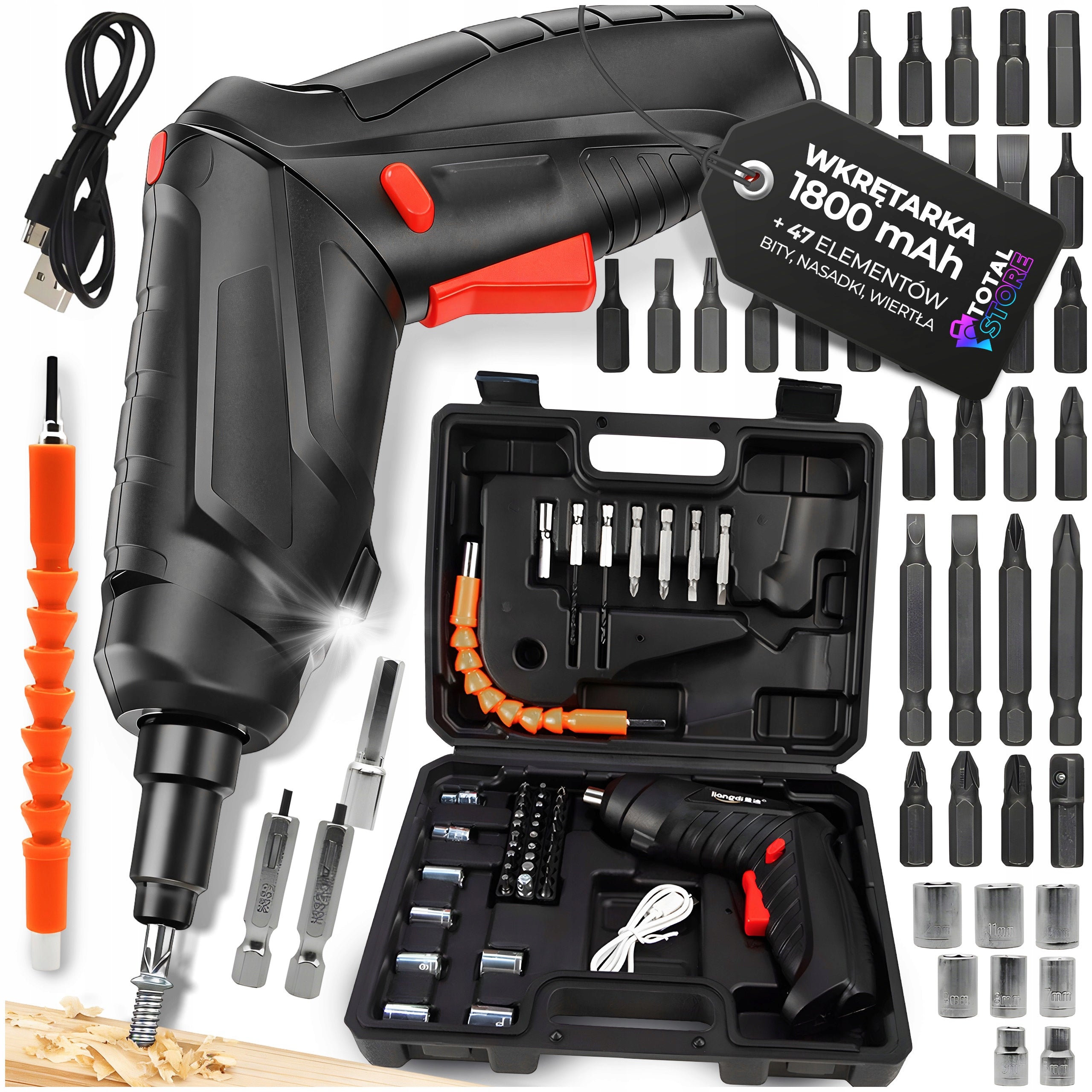 SCREWDRIVER CORDLESS SCREWDRIVER BITS DRILL CASE 47EL