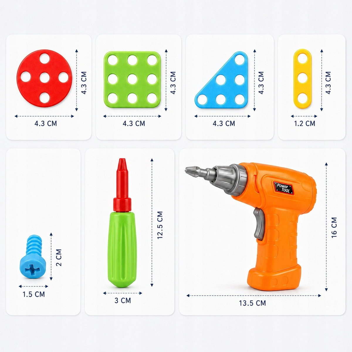 SCREWDRIVER FOR CHILDREN CONSTRUCTION SET 151 el MOSAIC SCREWS SUITCASE 3D! Manufacturer code WKRĘTARKA dla dzieci MOZAIKA 3D ŚRUBKI 151 el