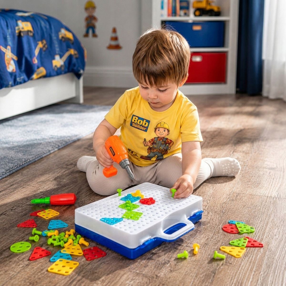 SCREWDRIVER FOR CHILDREN CONSTRUCTION SET 151 el MOSAIC SCREWS SUITCASE 3D! Packaging status original