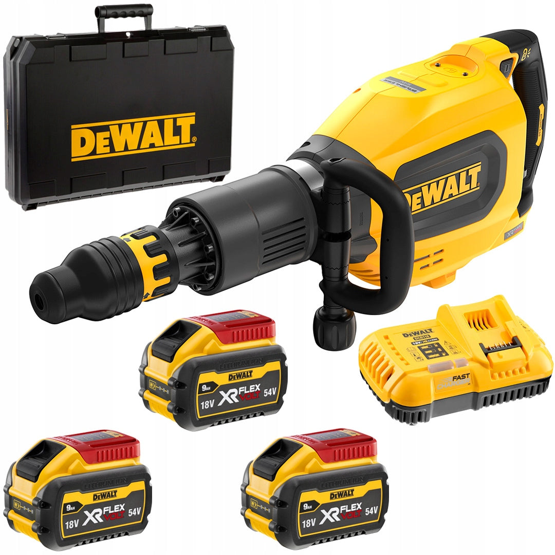 SDS MAX Cordless Demolition Hammer, 27J, 54V, 3x3Ah DeWALT DCH911X3