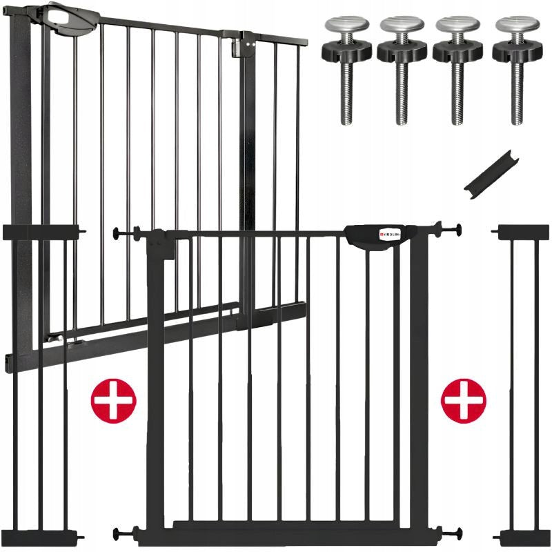 SECURITY GATE FOR DOOR STAIRS BARRIER BLACK 74-118CM FENCE RX3