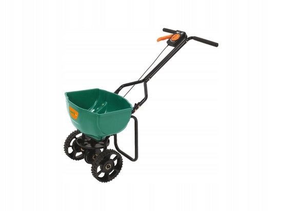 SEED DRILL, FERTILIZER SPREADER, SAND, SEEDS, ROTARY 15 L, 15 KG Flo
