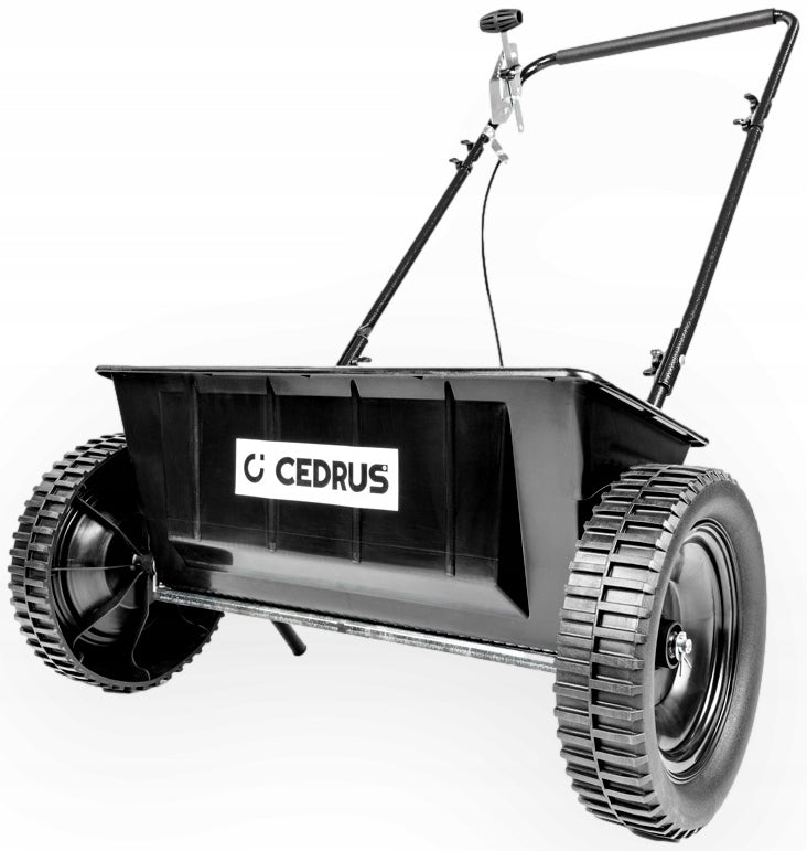 SEED DRILL MANUAL SPREADER OF SAND SALT GRASS FERTILIZER SEEDS FOR ANY TERRAIN
