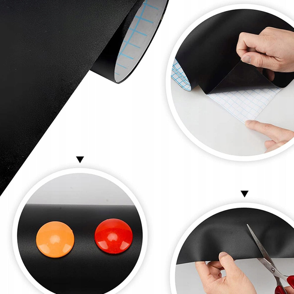 SELF-ADHESIVE MAGNETIC BOARD FILM 45X100CM + ACCESSORIES Product width 45 cm