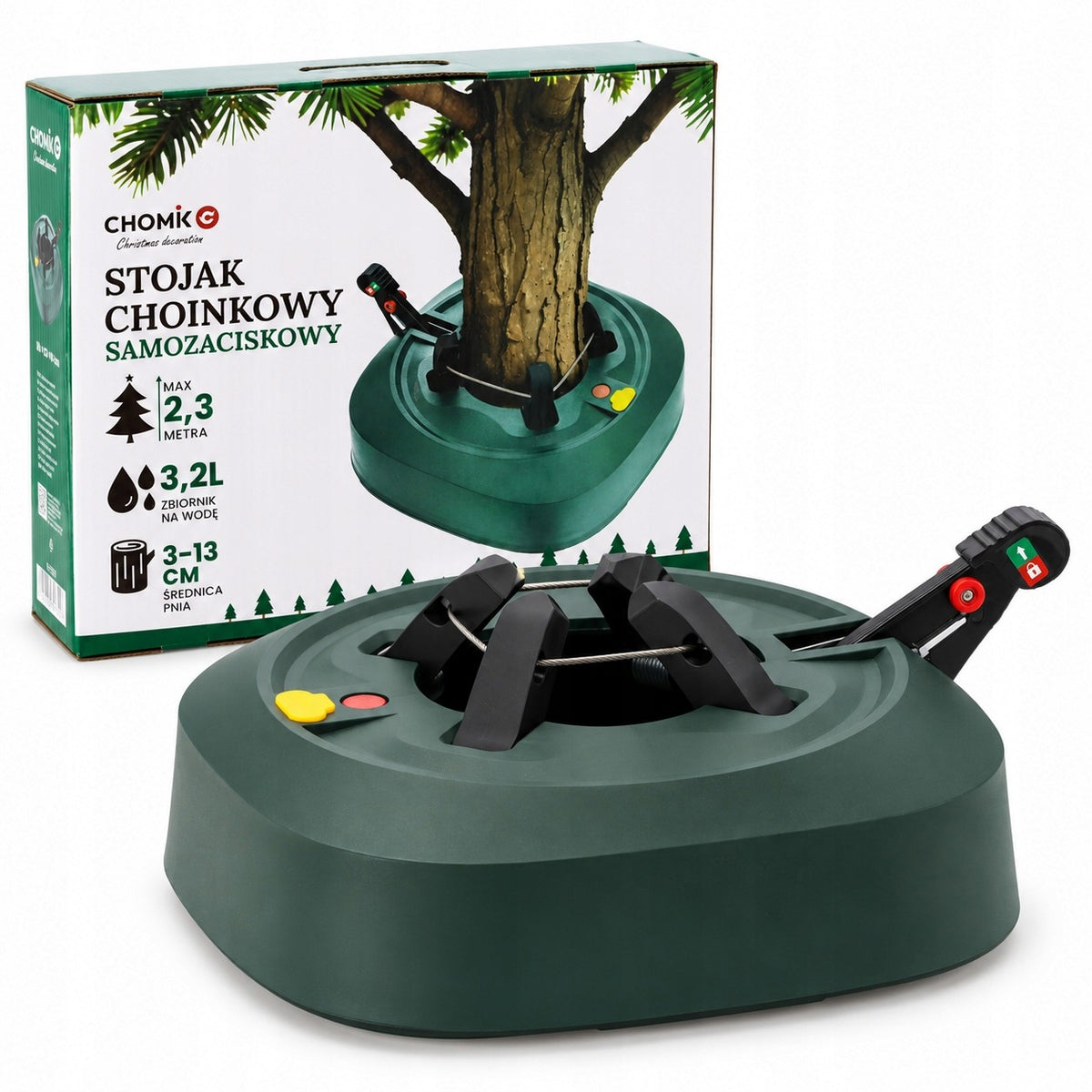 SELF-CLAMPING CHRISTMAS TREE STAND 3-13CM FOR CHRISTMAS TREE 2,3M TANK 3,2L