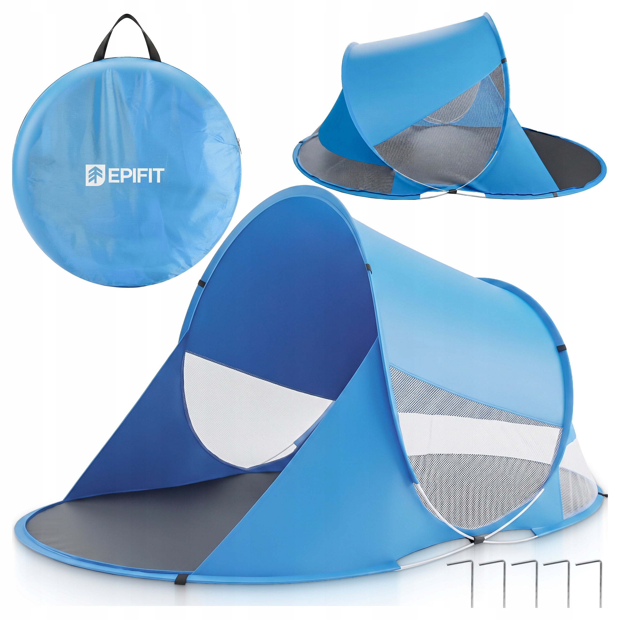 SELF-FOLDING BEACH TENT LARGE SCREEN FOR BEACH LIGHT 190x120x90 cm