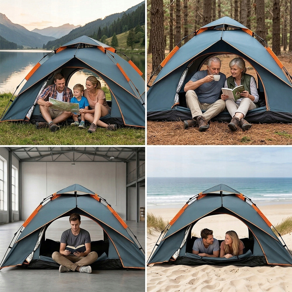 SELF-FOLDING TENT WATERPROOF 2 DOORS WITH MOSQUITO NET Type double layer (with flysheet)
