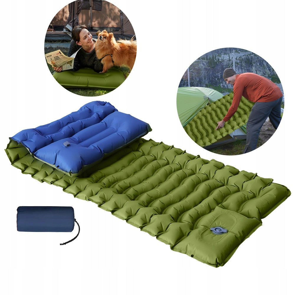 SELF-INFLATING MAT FOR TOURIST WITH PILLOW PORTABLE 195X68 CM