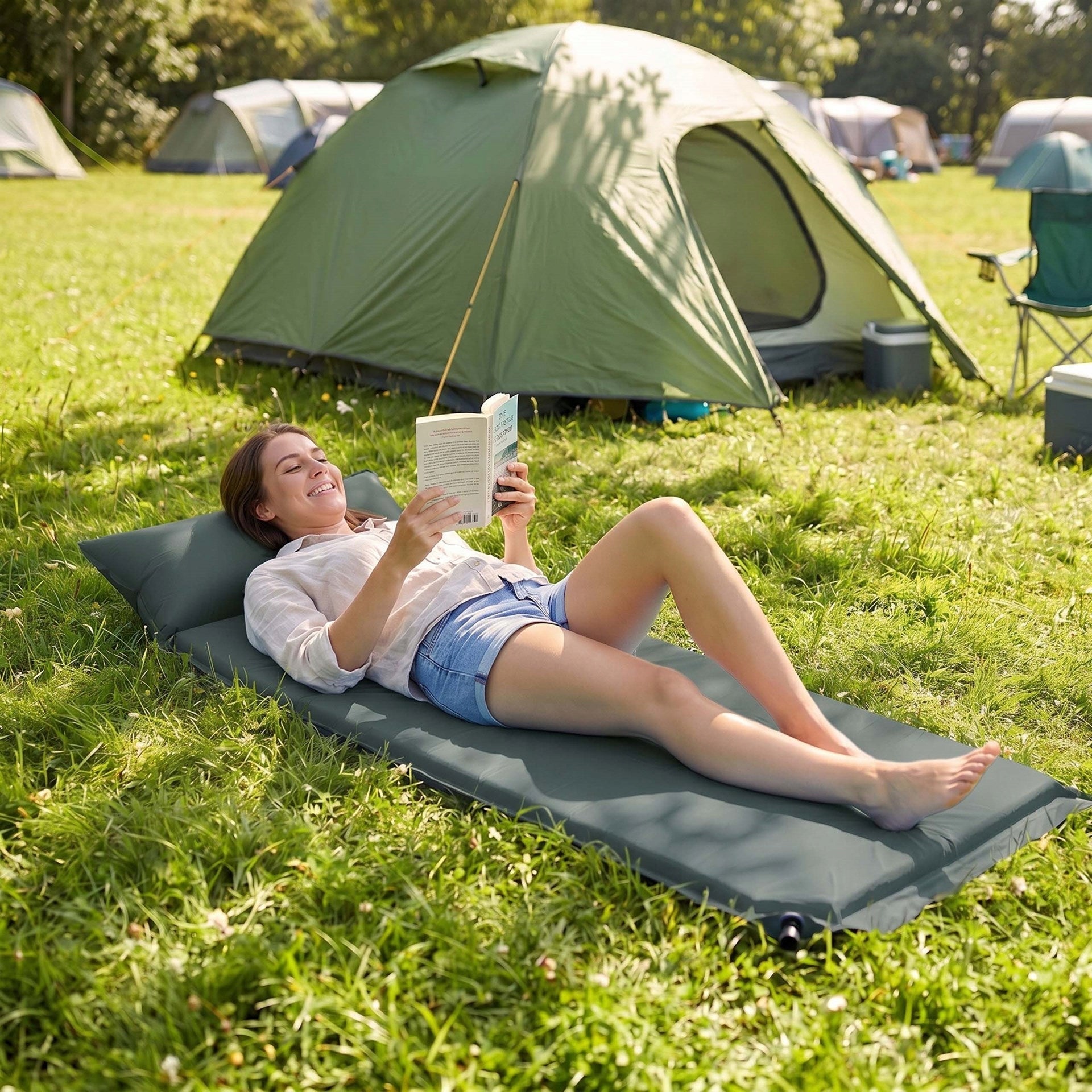 SELF-INFLATING MAT KARIMATA 186x53cm WITH PILLOW THICK WITH COVER MATTRESS Packaging status original