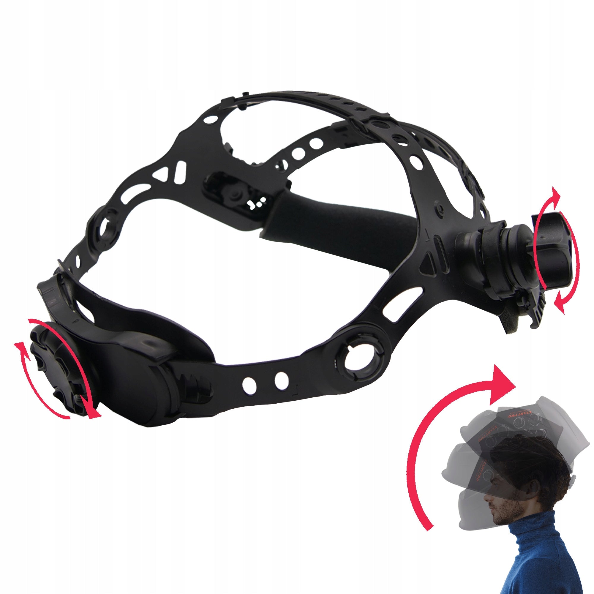 SELF-TINTING VISOR WELDING MASK 93x43 +2 batteries 4 glasses Medical device no