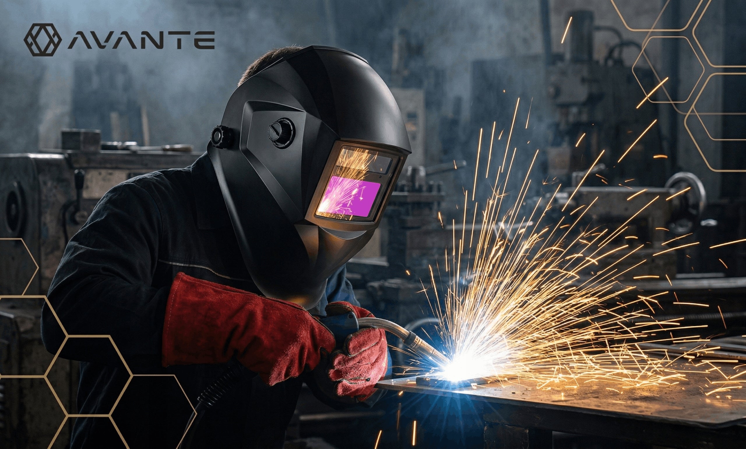 SELF-TINTING WELDING VISOR TRUE COLOR SET 2IN1 WITH GLOVES Packaging status original