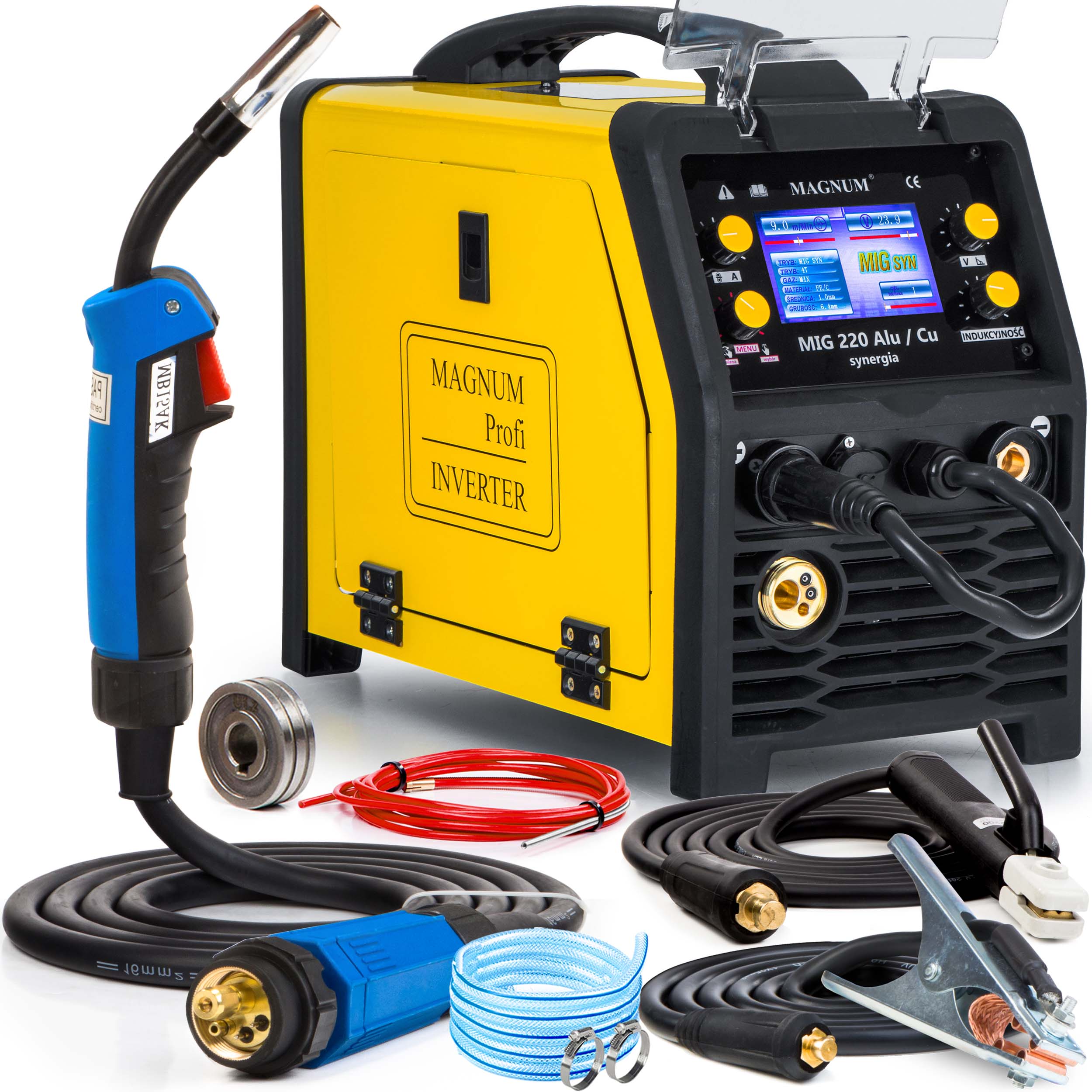 SEMI-AUTOMATIC WELDING MACHINE MAGNUM MIG 220 ALU/CU SYNERGY MMA TIG 230V 200A ALU Packaging status original