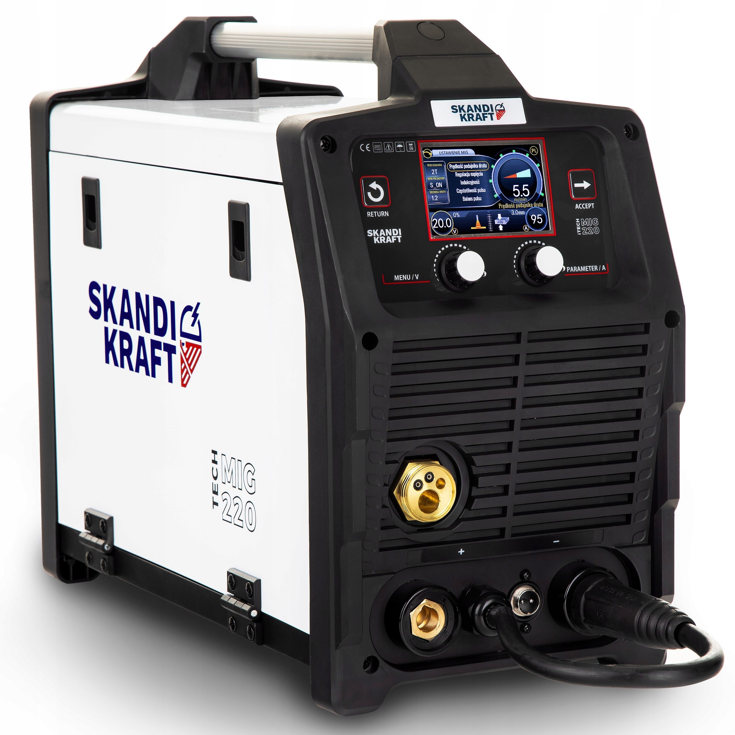 SEMI-AUTOMATIC WELDING MACHINE SKANDI KRAFT MIG 220 MAG MMA TIG LIFT 200A 230V 3IN1 Packaging status original
