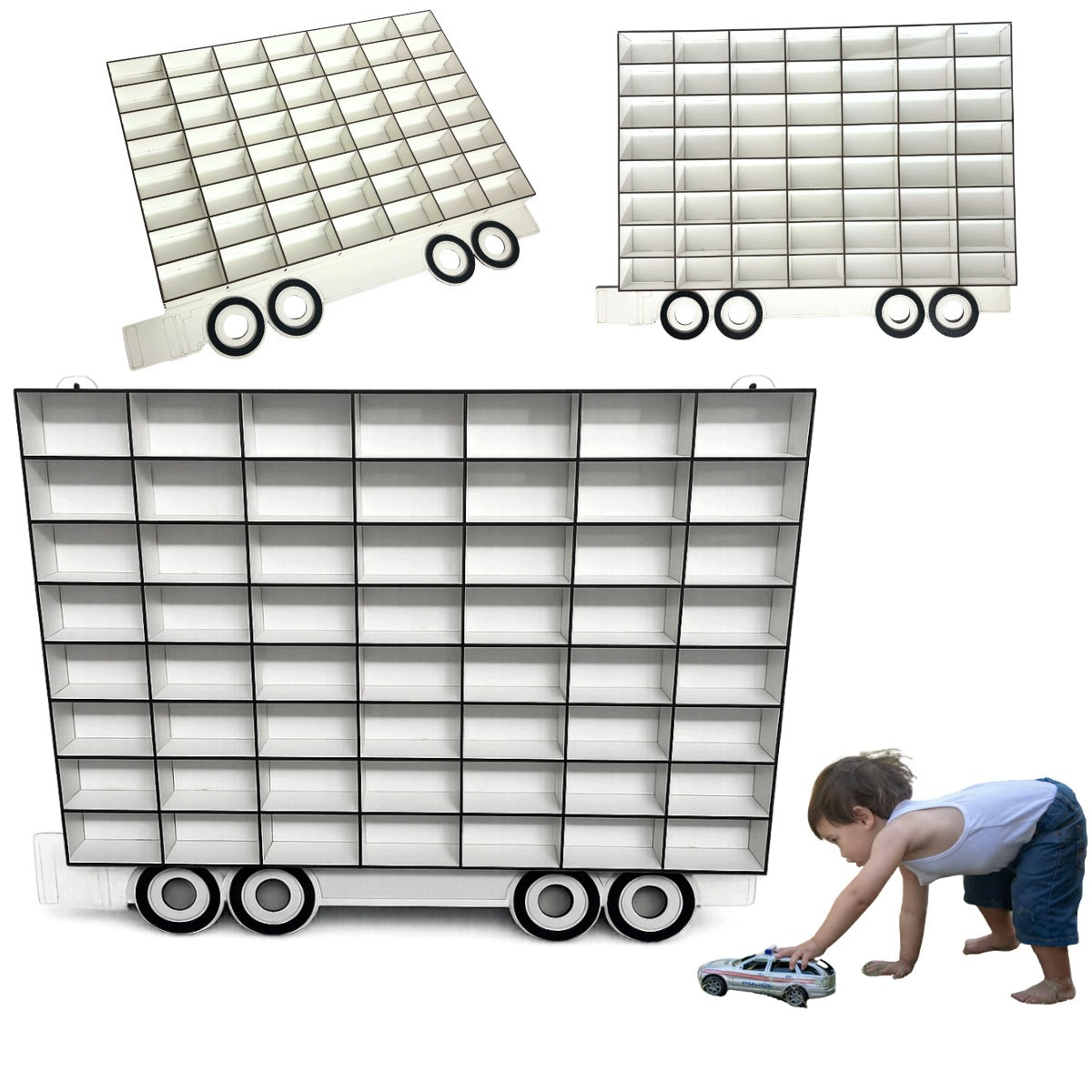 SEMI-TRAILER CAR ORGANIZER GARAGE FOR HOT WHEELS RESORAKI