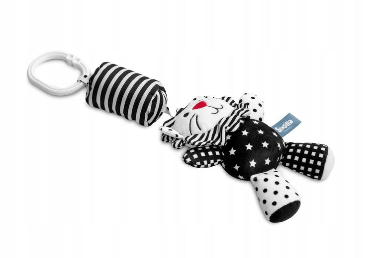 SENSILLO Toy with bell hanging not only for trolley BLACK&WHITE Lion Color white