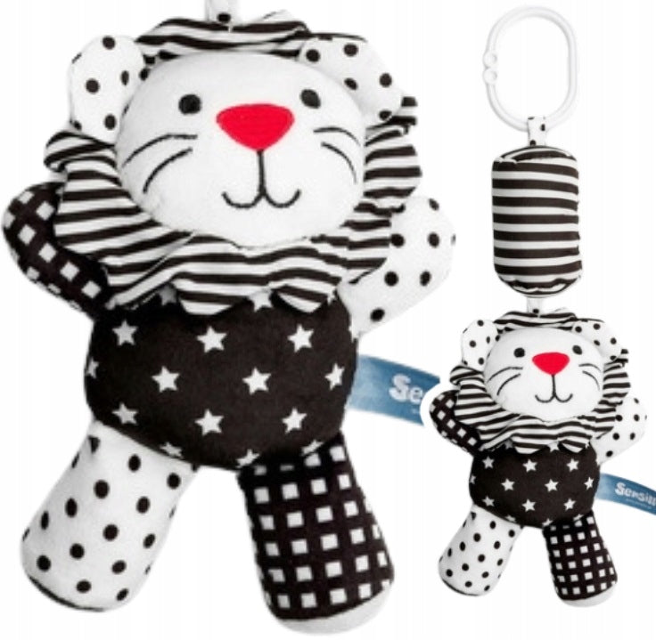SENSILLO Toy with bell hanging not only for trolley BLACK&WHITE Lion