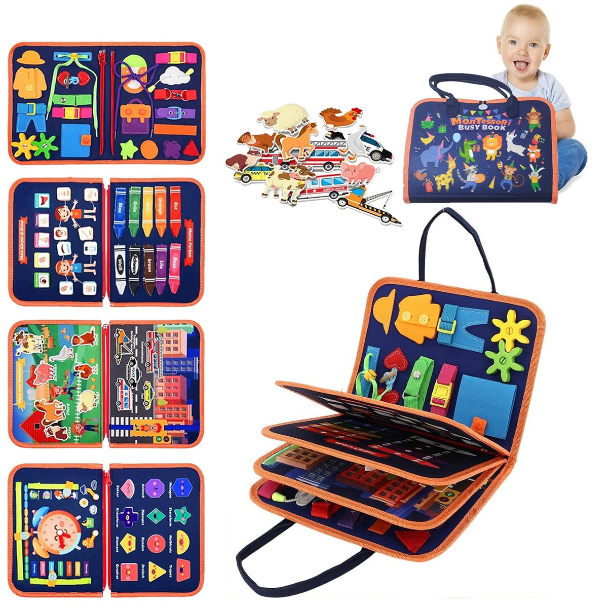 SENSORY BOARD MONTESSORI PRO| 8 PAGES OF ACTIVITY |EDUCATION
