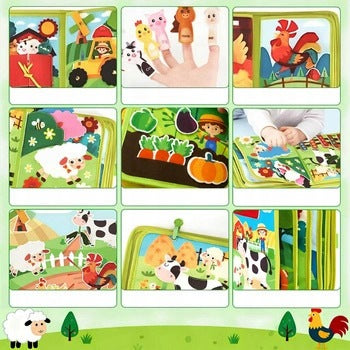 SENSORY BOOK FELT FARM EDUCATIONAL MANIPULATIVE Montessori Brand no brand