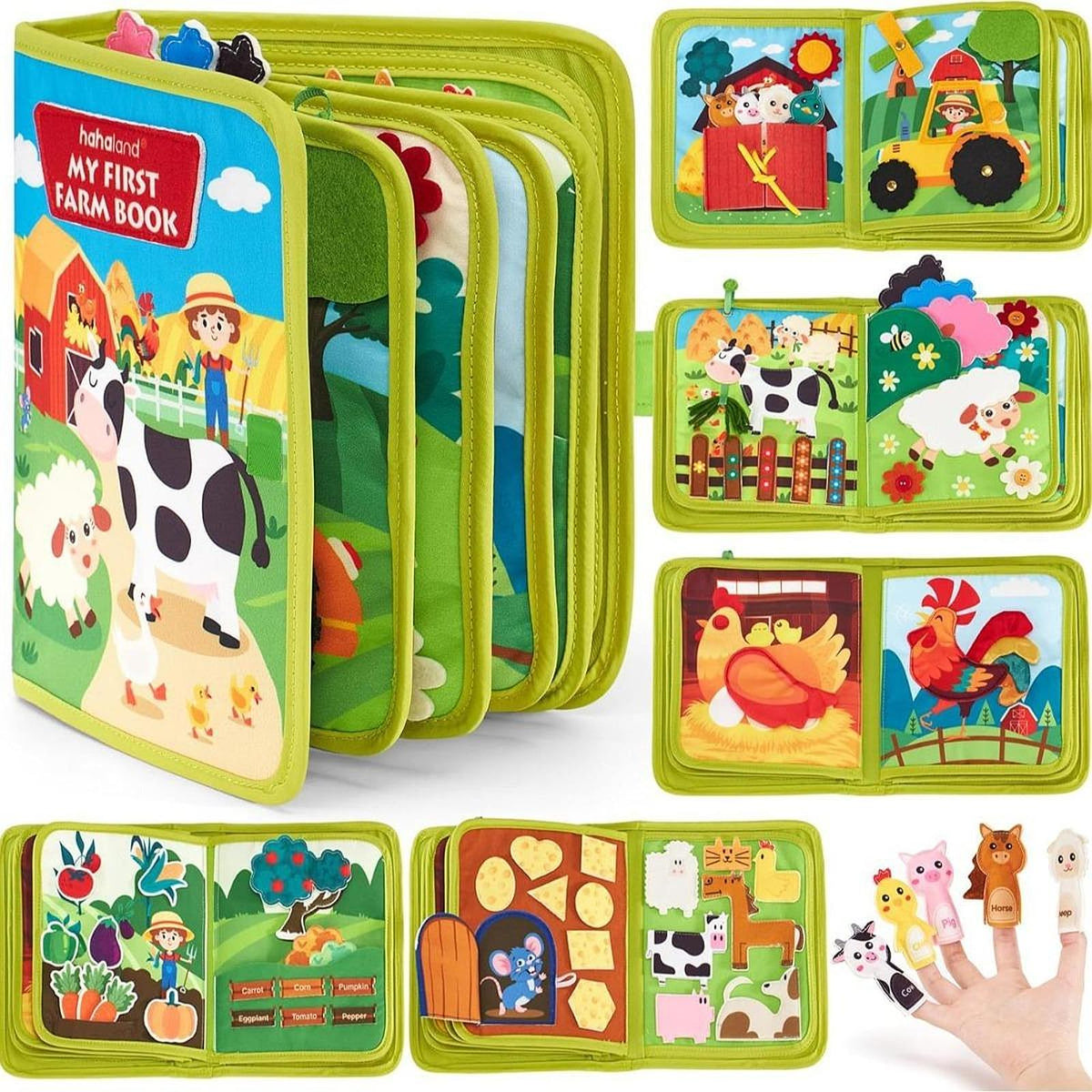 SENSORY BOOK FELT FARM EDUCATIONAL MANIPULATIVE Montessori