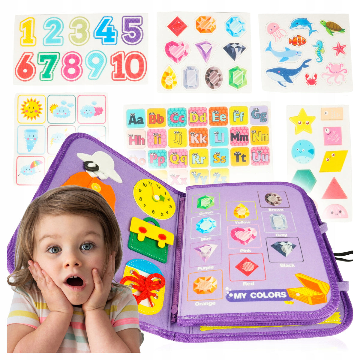 SENSORY BOOK FELT MONTESSORI QUIET BOOK QUIET 3D BOOK