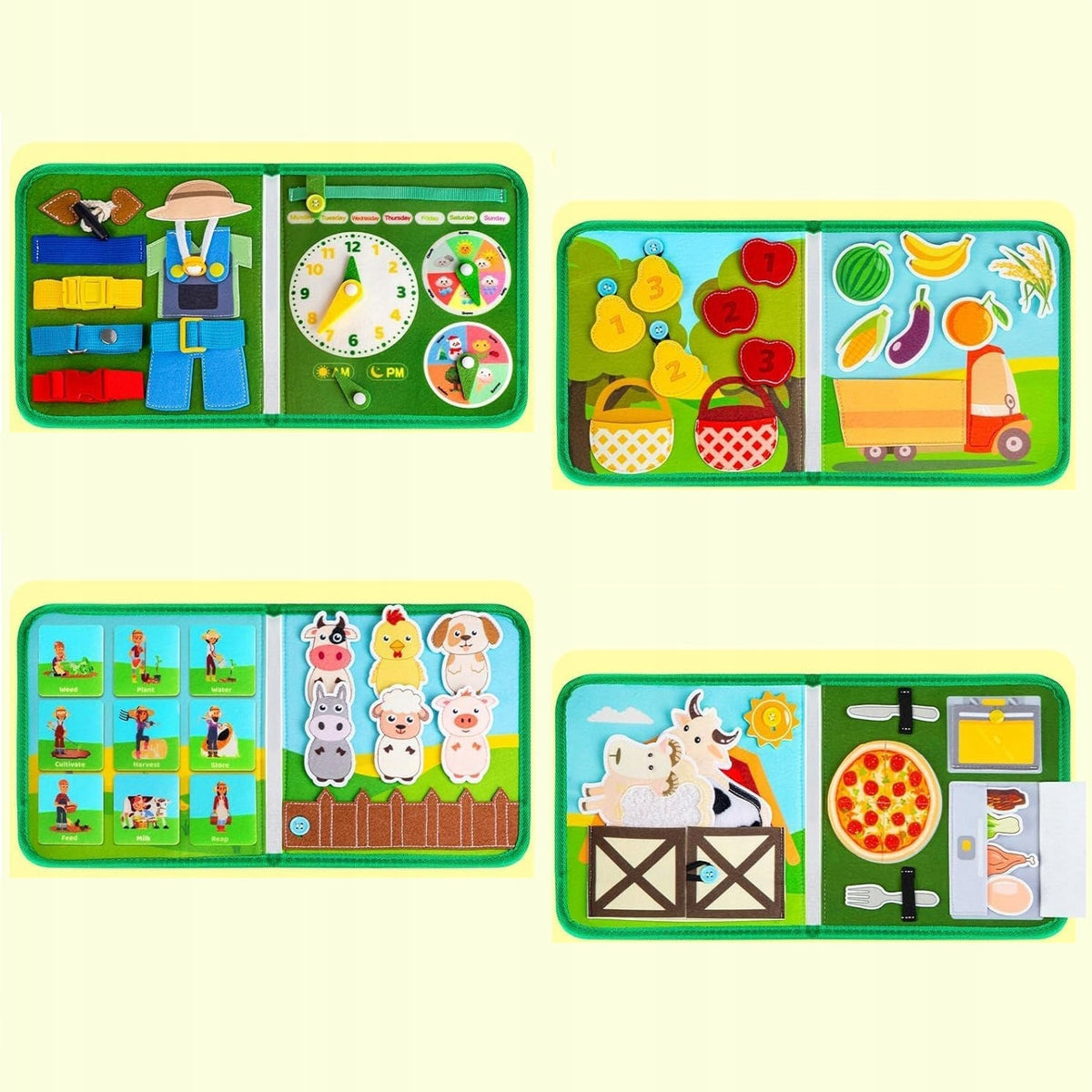 SENSORY BOOK MONTESSORI EDUCATIONAL FELT BOOK 3D FARM THEME Brand Uxxu