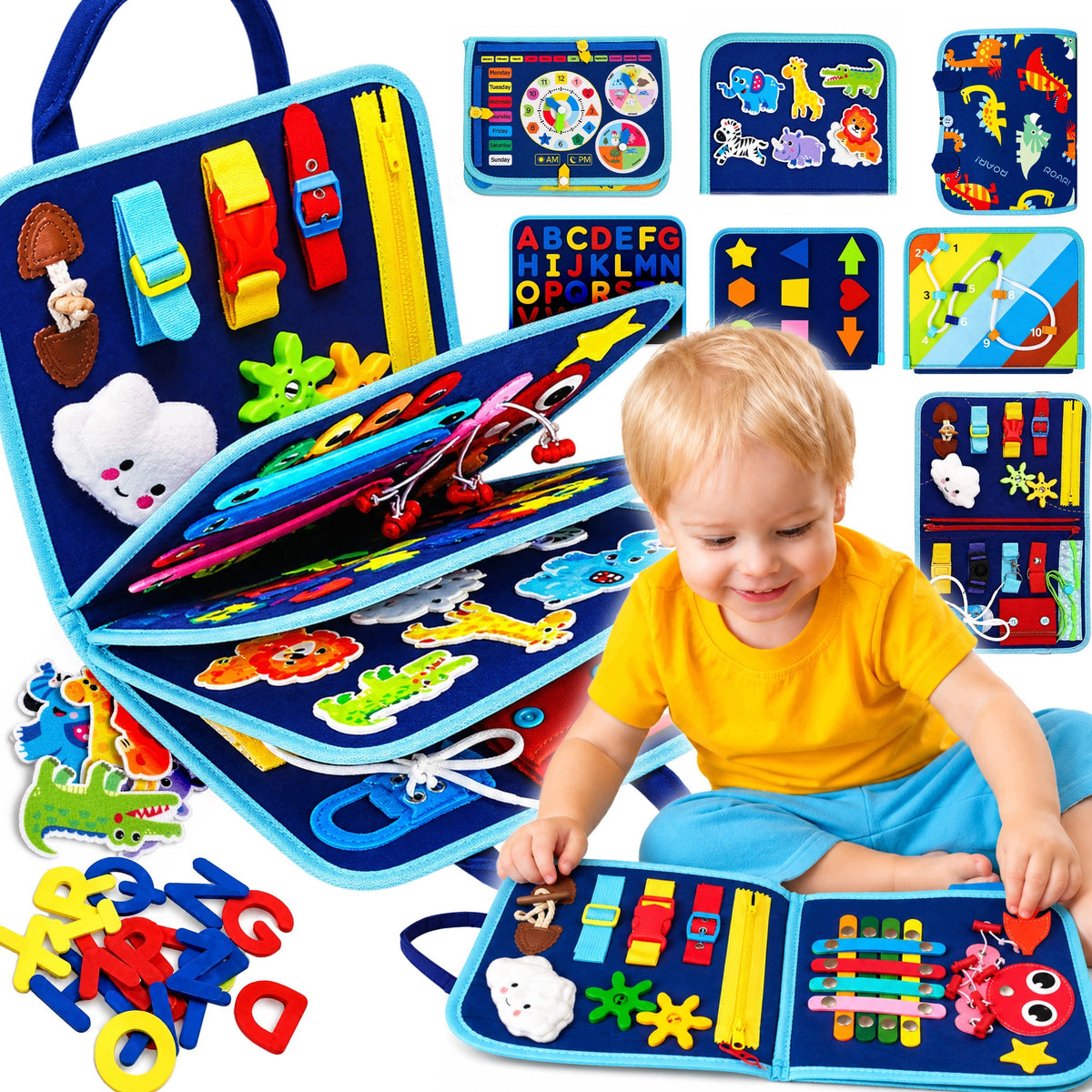 SENSORY BOOK MONTESSORI MANIPULATION BOARD CLOCK DAYS OF THE WEEK